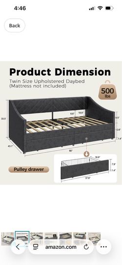 2 free twin brown beds