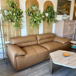 NEW Genuine Leather Sofa / Camel / Burnt Orange Couch