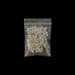 5mm Silver-Plated Ball Earring Post With Open Ring DIY Jewelry Findings Post