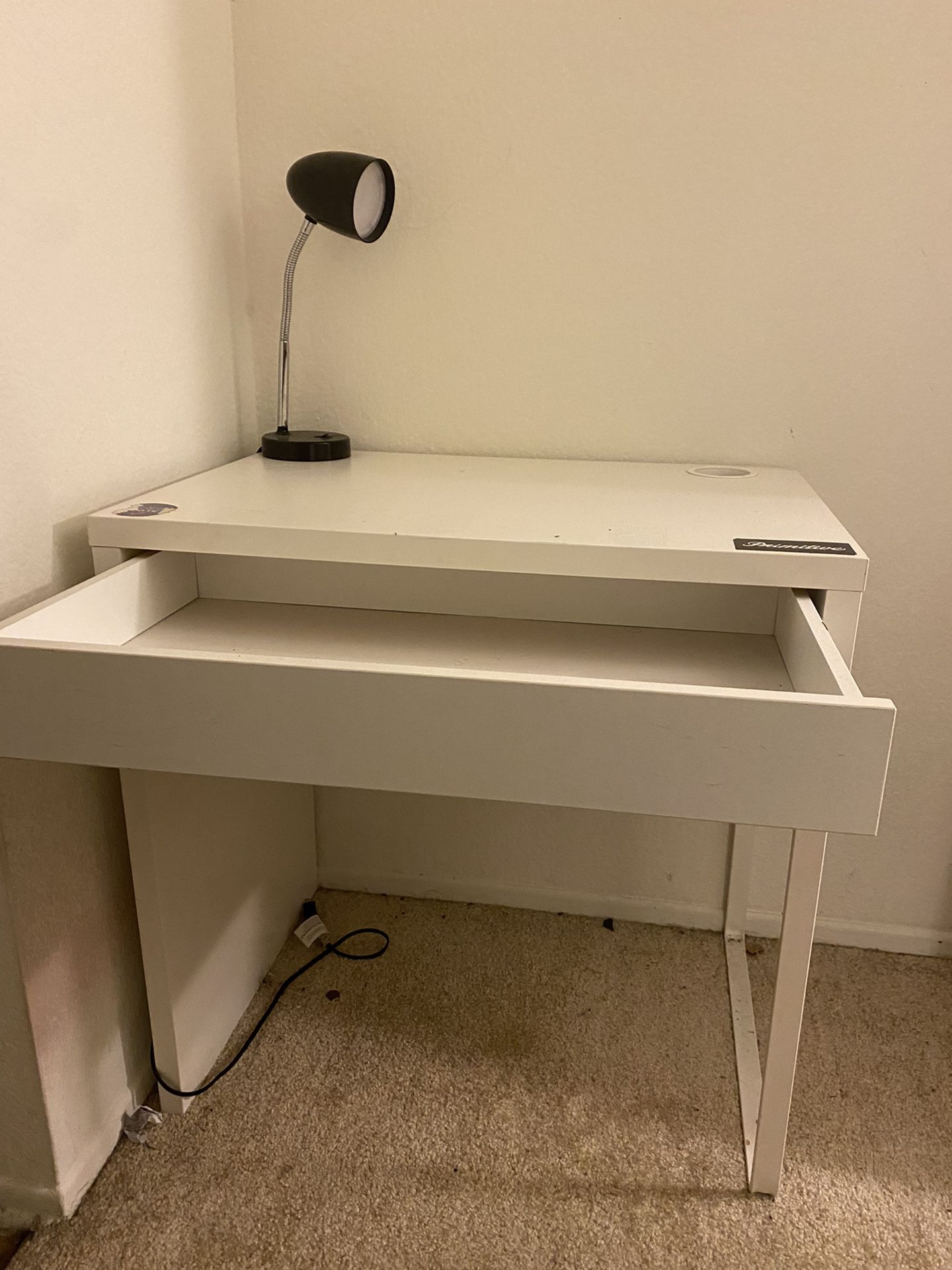 Small White IKEA Desk 