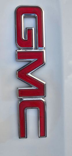 GMC Emblem Badge Red and Chrome
