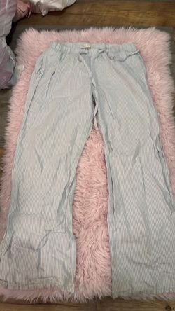 Blue and White Striped Lounge Pants (medium)