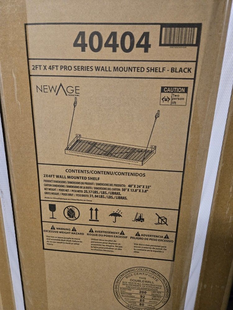 Brandnew NewAge 2ft X 4ft Black Hanging Rack $40
