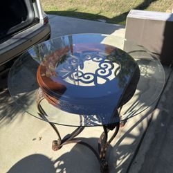 Ashley Glass Top Table And Chairs