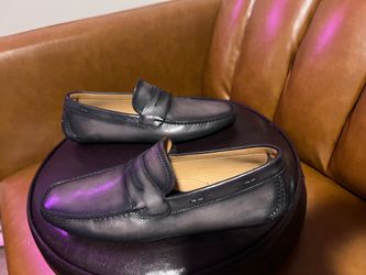 Magnanni gray leather driver loafers men’s size 10.5