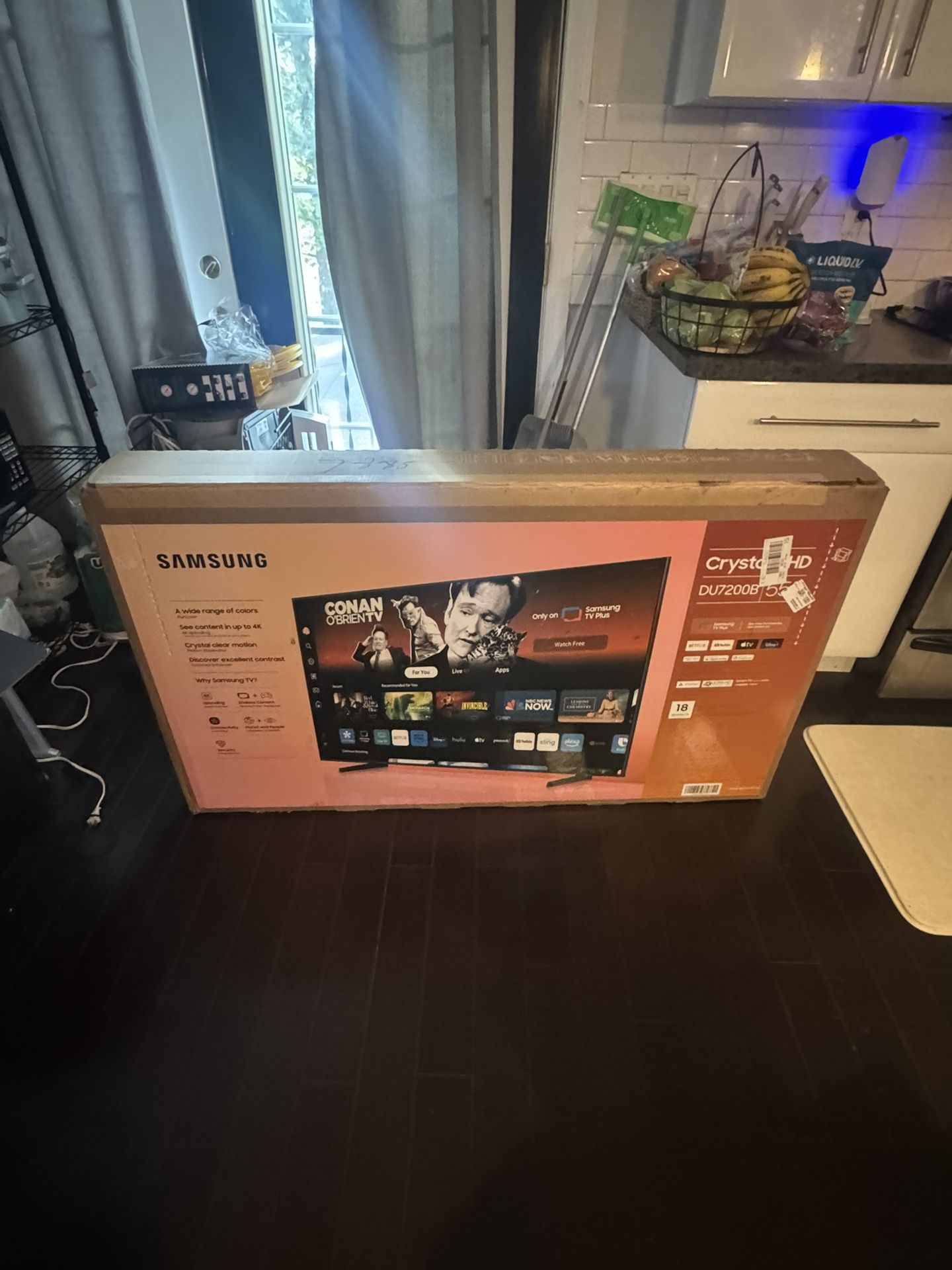 Samsung 55” Crystal UHD DU7200B TV.