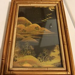 Vintage Asian LANDSCAPE - Hand Crafted Asian Ornithological