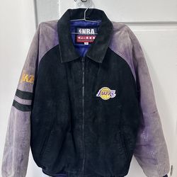 Vintage Lakers Giii Carls Banks Purple Black Suede Jacket