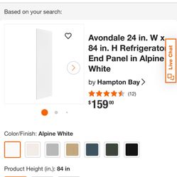 White Refrigerator End Panel 