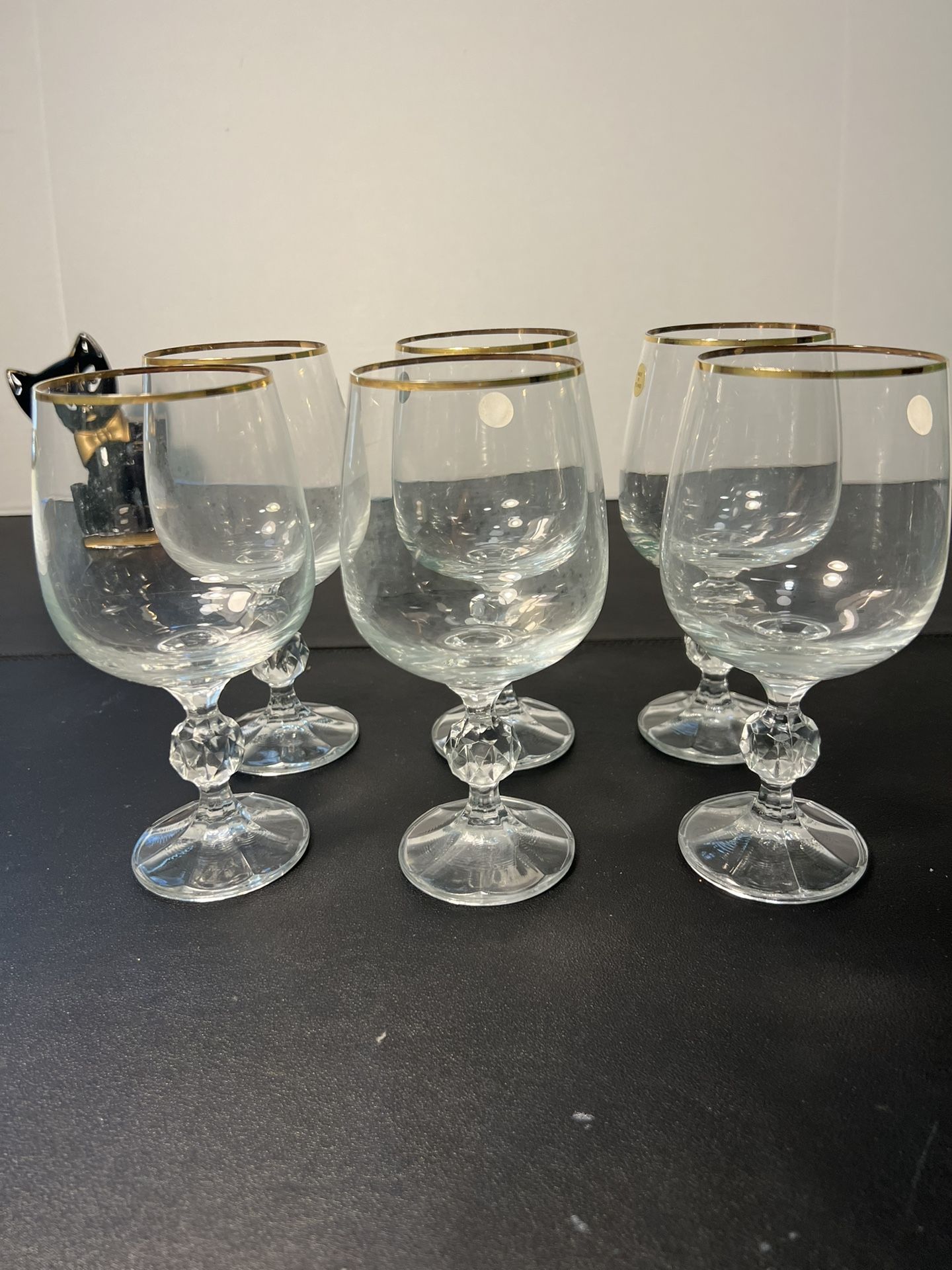 Saxony Vienna Poland 1980s 6 Fine Crystal Goblets, 6.5”, 340 ml, NIB, READ DESCRIPTION