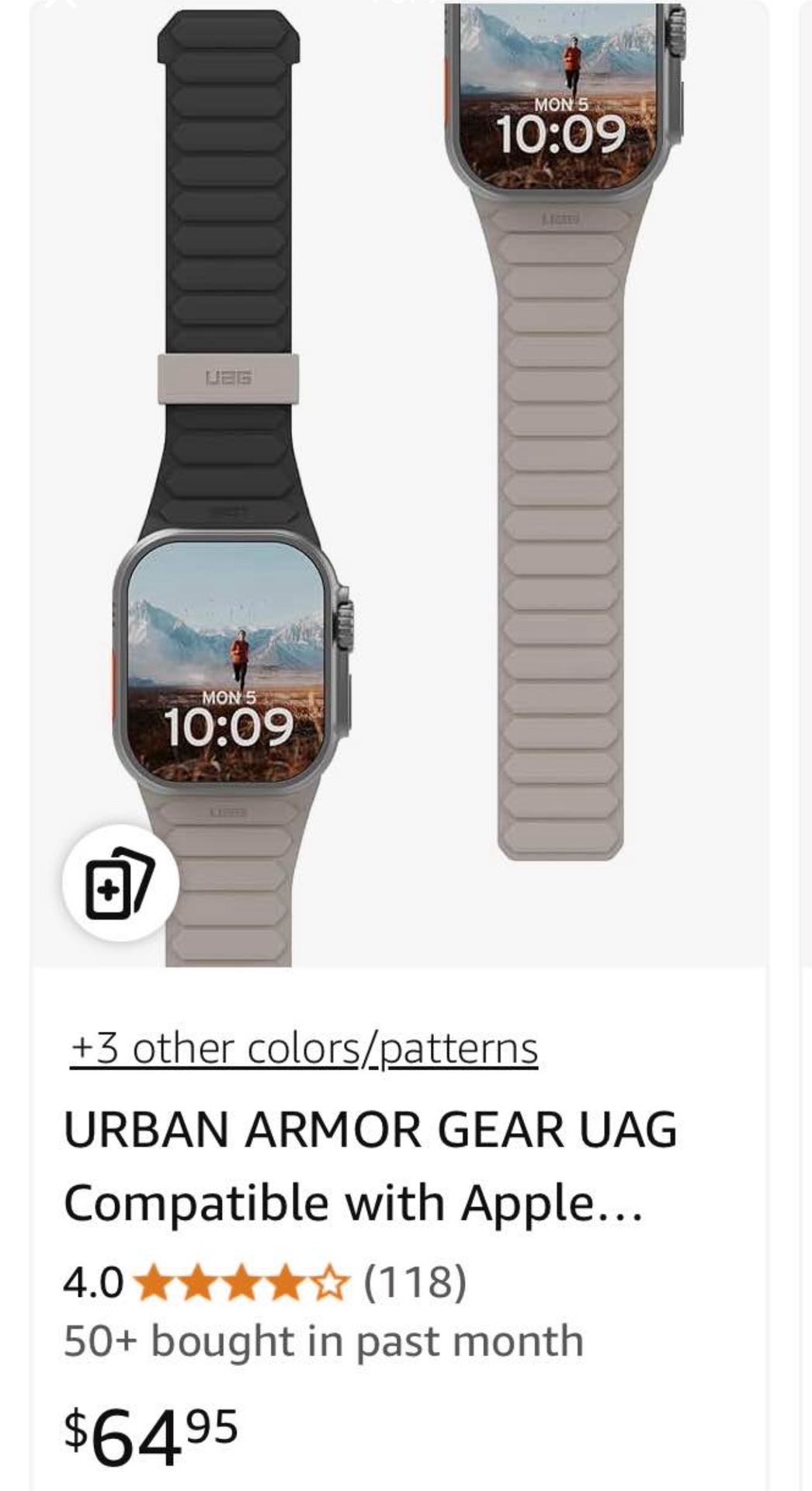 URBAN ARMOR GEAR UAG Compatible with Apple Watch Band 49/46/45/44mm, Double Side Reversible Magnetic