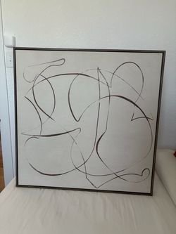 Large Abstract Line Art Canvas Painting