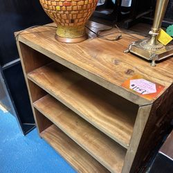 Hand Carved African “Teak” Rolling Shelving Unit