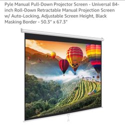 MOVIE NIGHT! 84" white projector screen and Aurzen Boom Air Projector