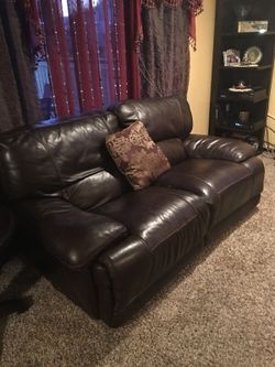 Electric reclining leather couches