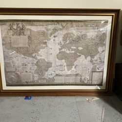 Italy Map Framed Excellent Condition