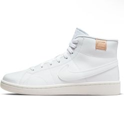 Women's Nike Sz. 6.5 Court Royale 2 Mid Sneakers White Leather
