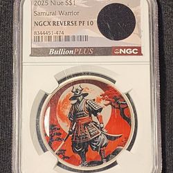 2025 $1 Niue Samurai Warrior 1 oz NGCX REVERSE PF 10 - Kimono Jacket in Slab!