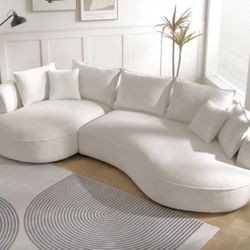 Boucle Curved Sofa Couch
