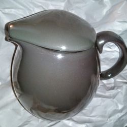 Russel Wright Iroquois Casual Black Charcoal Gray Water Pitcher W Lid