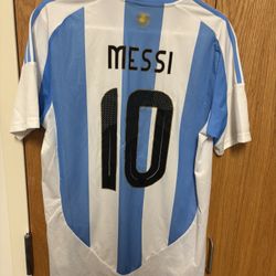 Argentina 2024 WC Home Soccer Jersey MESSI #10 Adidas Men's Sz L
