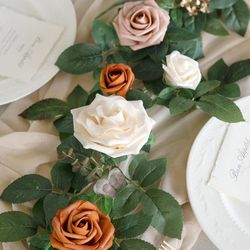 Flower, garland, artificial, rust rose, table runner
