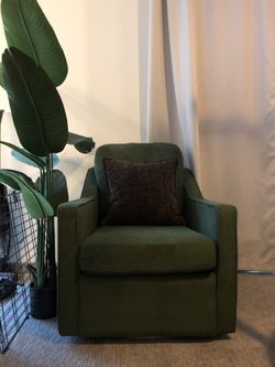 Green Upholstered Accent Armchair