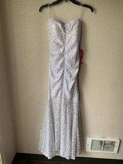 Silver Sequin Mermaid Formal Gown