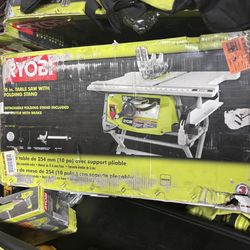 RYOBI 15 Amp 10 in. Compact Portable Corded Jobsite Table Saw with Folding Stand