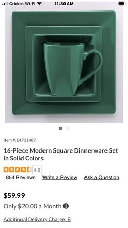 NEW 16pc Modern Square Dinner Set