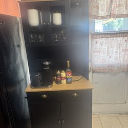 Pantry Storage Cabinet/Coffee Station W/Accessories