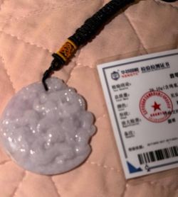 Lavender Jade Pendant Necklace with Certificate