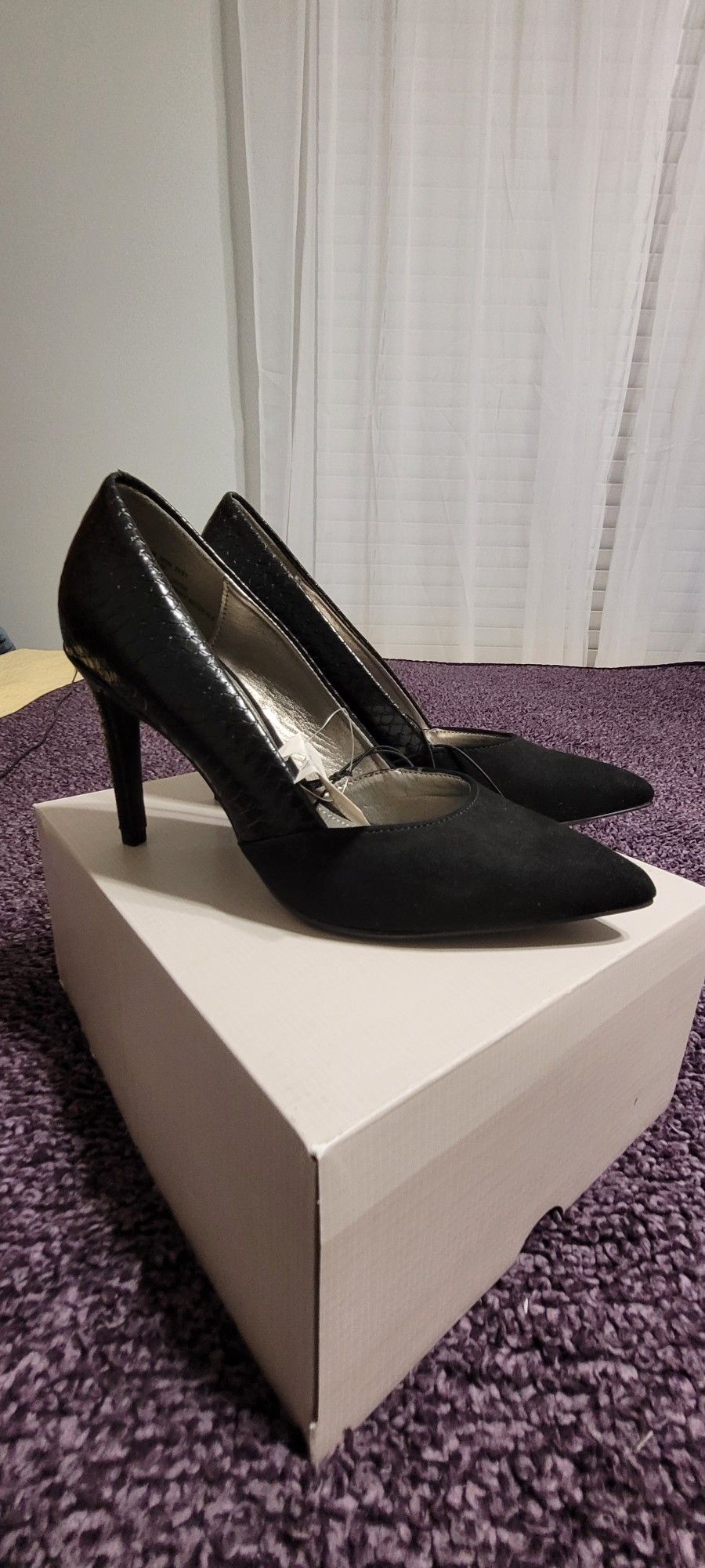 BRAND NEW Worthington Black Fancy Heels. Original Price $60. Size 6.5. 