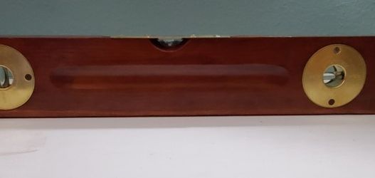 Collectible 1900's Brass & Wood Level
