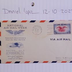 1938 National Air Mail Week, Connellsville Pennsylvania PA with cachet Sc C23
