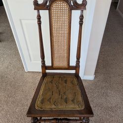 Antique High Back Cane Chair 