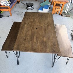 Wooden Table With Distressed Edges