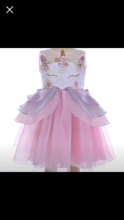 Unicorn dress 7-8 custom made with tail 40$