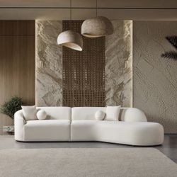 Cloe Ivory Velvet Curved Sectional 🚛🔥🥰💥😘