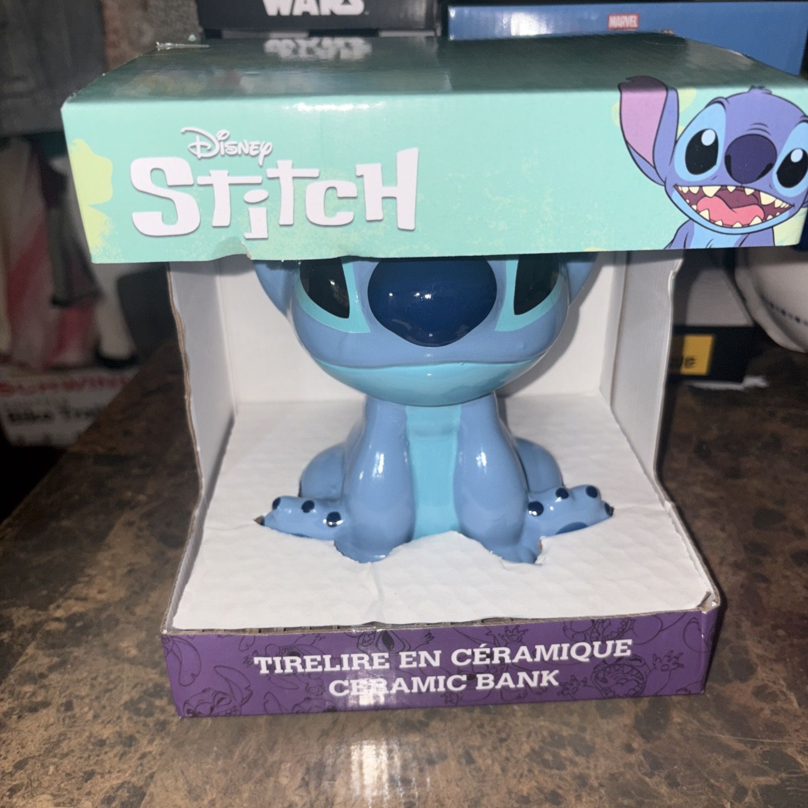 Disney Lilo & Stitch, STITCH Ears Up 8" Ceramic Figure Coin Bank Piggy Bank