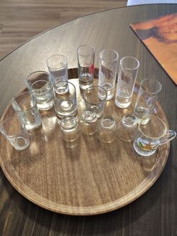 15 assorted shot glasses