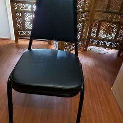 Chairs Black Metal  With Padded Seat