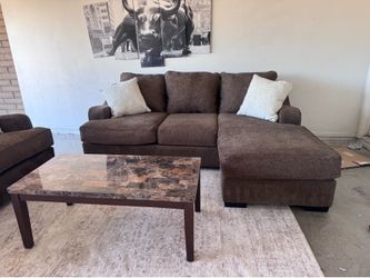 Brown sectional sofa loveseat sala