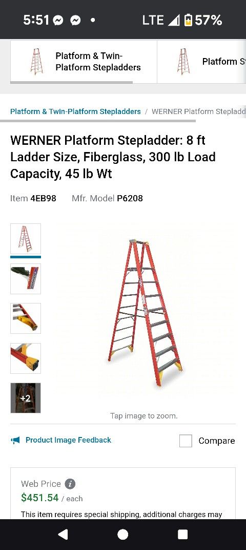 Werner Podium Ladder New 2 Remaining $225 Each