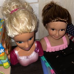 2 Beautiful Doll Heads For Kids Pretending Salón 