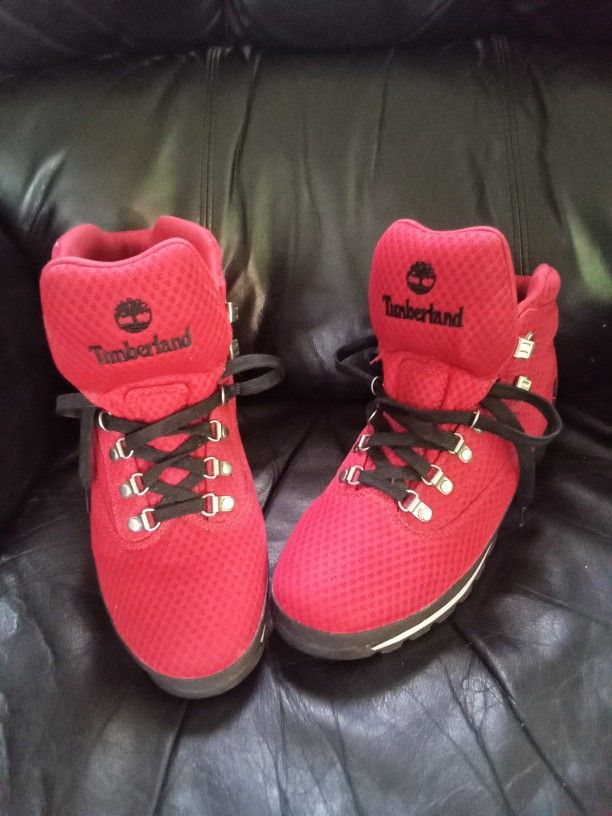 Timberland "Vintage Textured Fabric" RED Mens Shoe Size 11