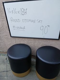 Round Ottoman Set of 2