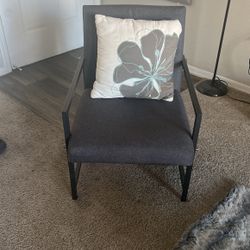 Dark Grey Armchair + Pillow