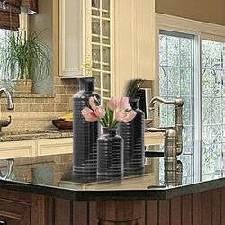 New Ceramic Vase Set, Rustic Decorative Flower With Small Animal Statues, Modern Bud  Vases  Home Decor Living Room Farmhouse Bathroom Kitchen Office 