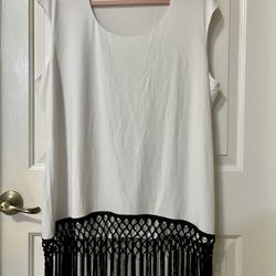 2X Grace Elements Woman Tunic Top w/Fringed Bottom